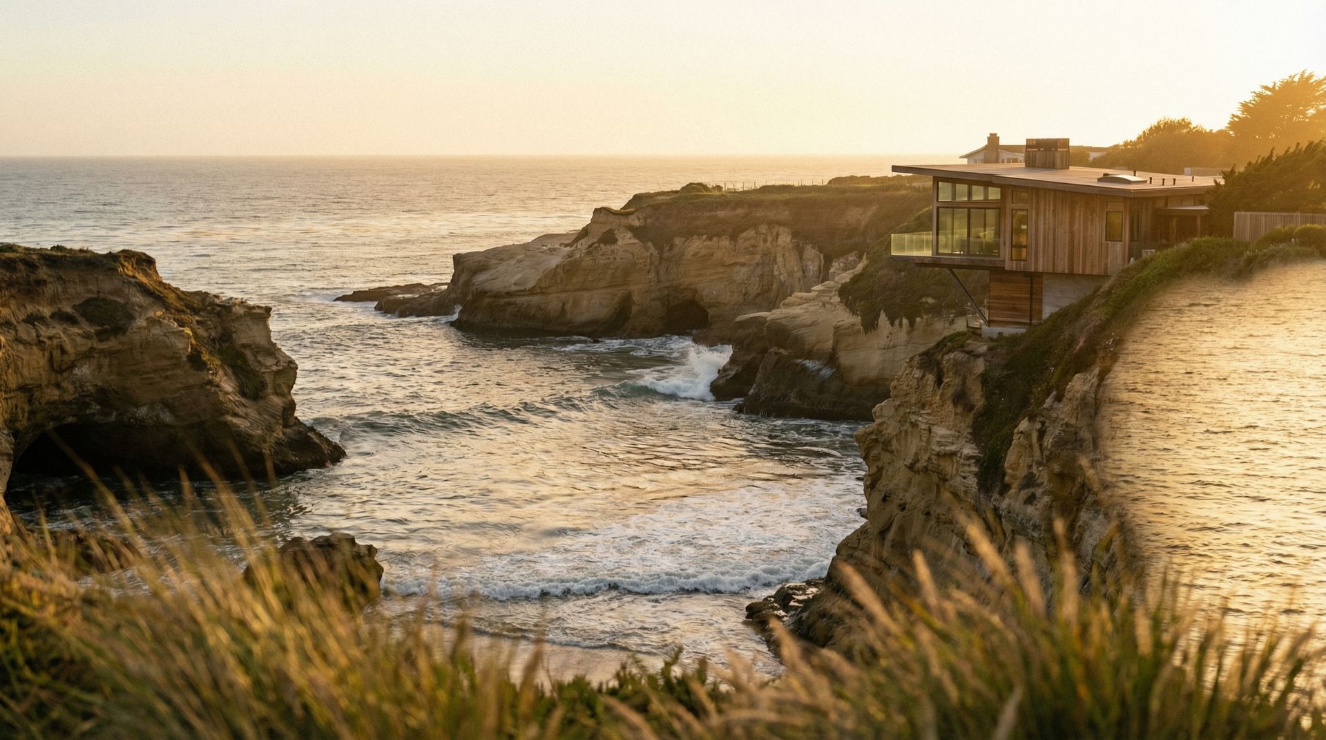 Santa Cruz coastline and homes